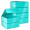 6 Pack Proposal Boxes with Lid for Groomsmen, Bridesmaid, 9.5 x 9.5 x 3.5 Inch Square Glossy Teal Magnetic Gift Box for Parties, Retail